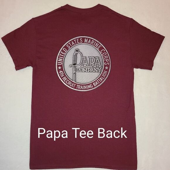 Marine Corps 4th Battalion Papa Company Logo Burgundy T-Shirt - Picture 1 of 5